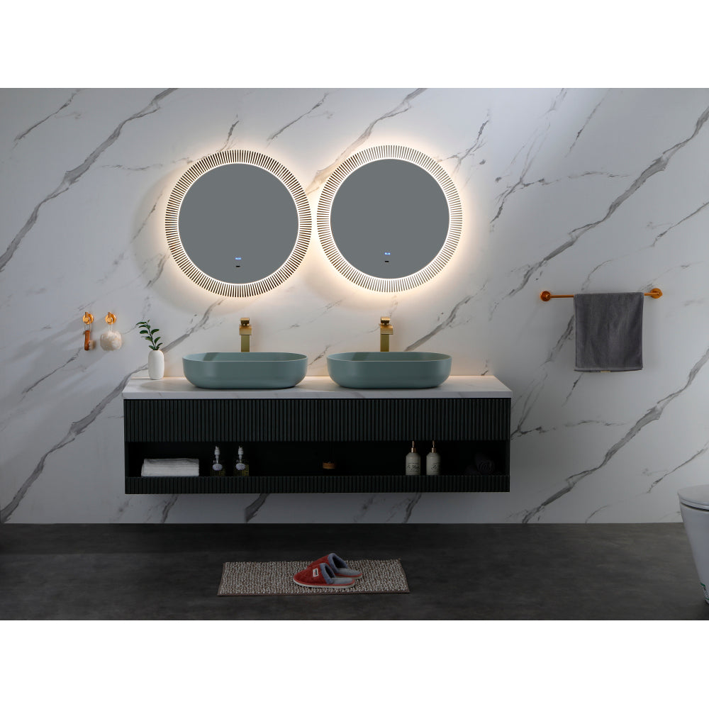 Modern Oval 24"x14" Above Bathroom Vessel Sink, Bathroom Sink for Lavatory Vanity Cabinet