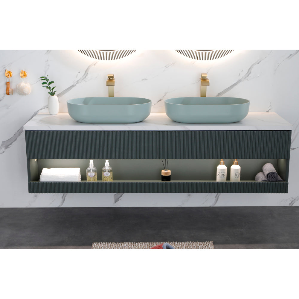 Modern Oval 24"x14" Above Bathroom Vessel Sink, Bathroom Sink for Lavatory Vanity Cabinet