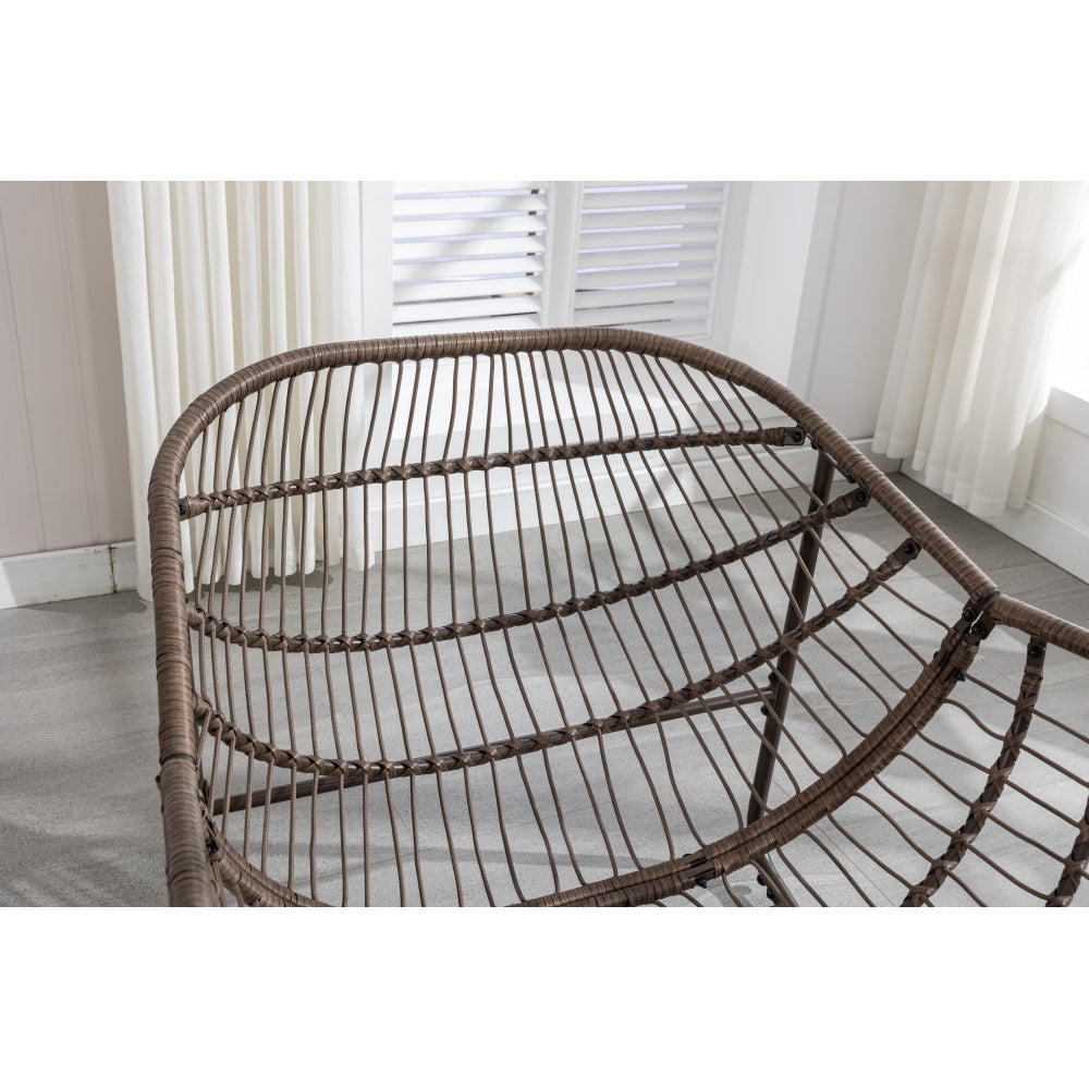 Outdoor Rattan Rocking Chair,Padded Cushion Rocker Recliner Chair Outdoor for Front Porch, Living Room, Patio, Garden, Grey