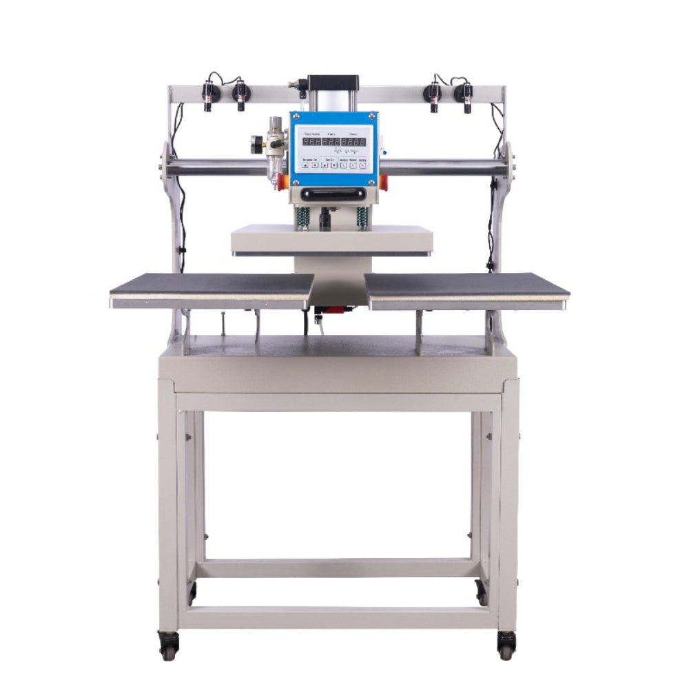16x24 pneumatic up sliding dual platen heat press machine with infrared positioning