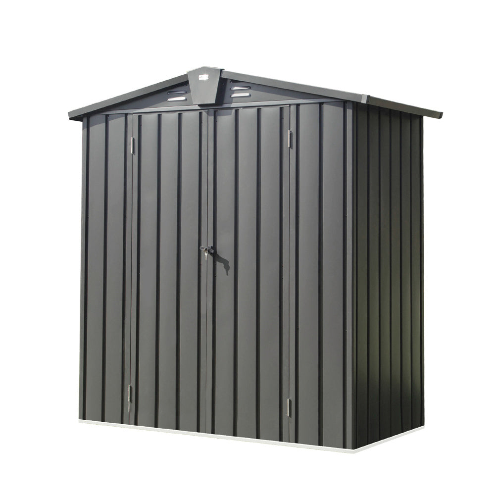 Backyard Storage Shed 11' x 12.5' with Galvanized Steel Frame & Windows, Outdoor Garden Shed Metal Utility Tool Storage Room with Lockable Door for Patio(Dark Gray)
