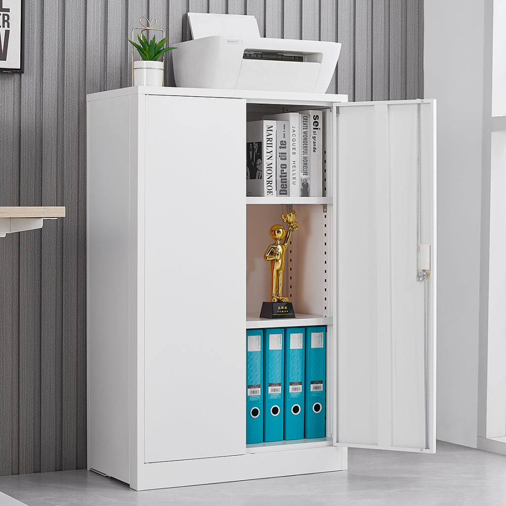 Metal Storage Cabinet with Locking Doors and Adjustable Shelf, Folding Filing Storage Cabinet , Folding Storage Locker Cabinet for Home Office,School,Garage, Black