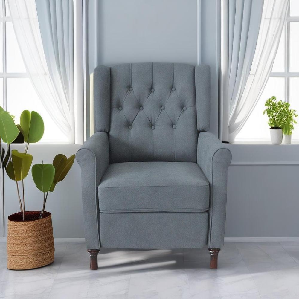 Redde Boo New Design Classic Dark Gray Waterproof Fabric Living Room Pull Button Sofa, High Back Manual Recliner Chair Cinema Home Theatre Cozy Recliner Sofa
