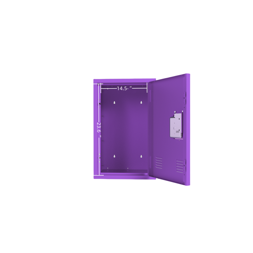 24" H Locker Storage Cabinet, Metal Locker Storage Cabinet with 1 Doors, Small Metal Locker,Lockable Storage Cabinet,for Employees,Office,Kids Locker - Assembly Required (Elegant Purple)