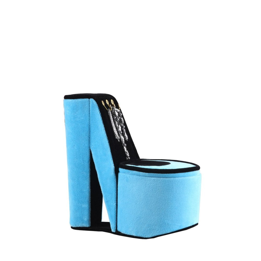 9" Tall Display Jewelry Box with Hooks, High Heel Shoe Design, Leopard Print