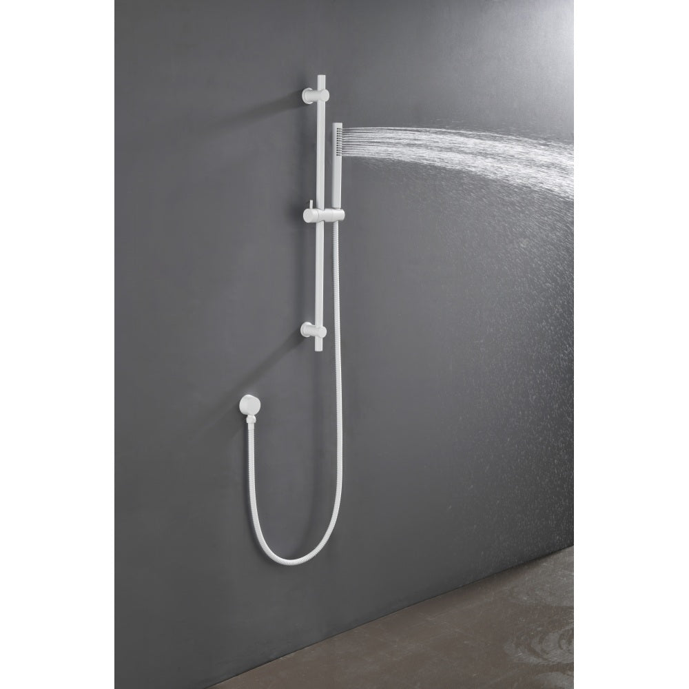 SHOWERS Stainless Steel Slide Bar Grab Rail Includes Handheld Shower Head and 69-Inch Hose