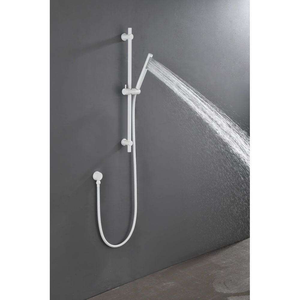 SHOWERS Stainless Steel Slide Bar Grab Rail Includes Handheld Shower Head and 69-Inch Hose