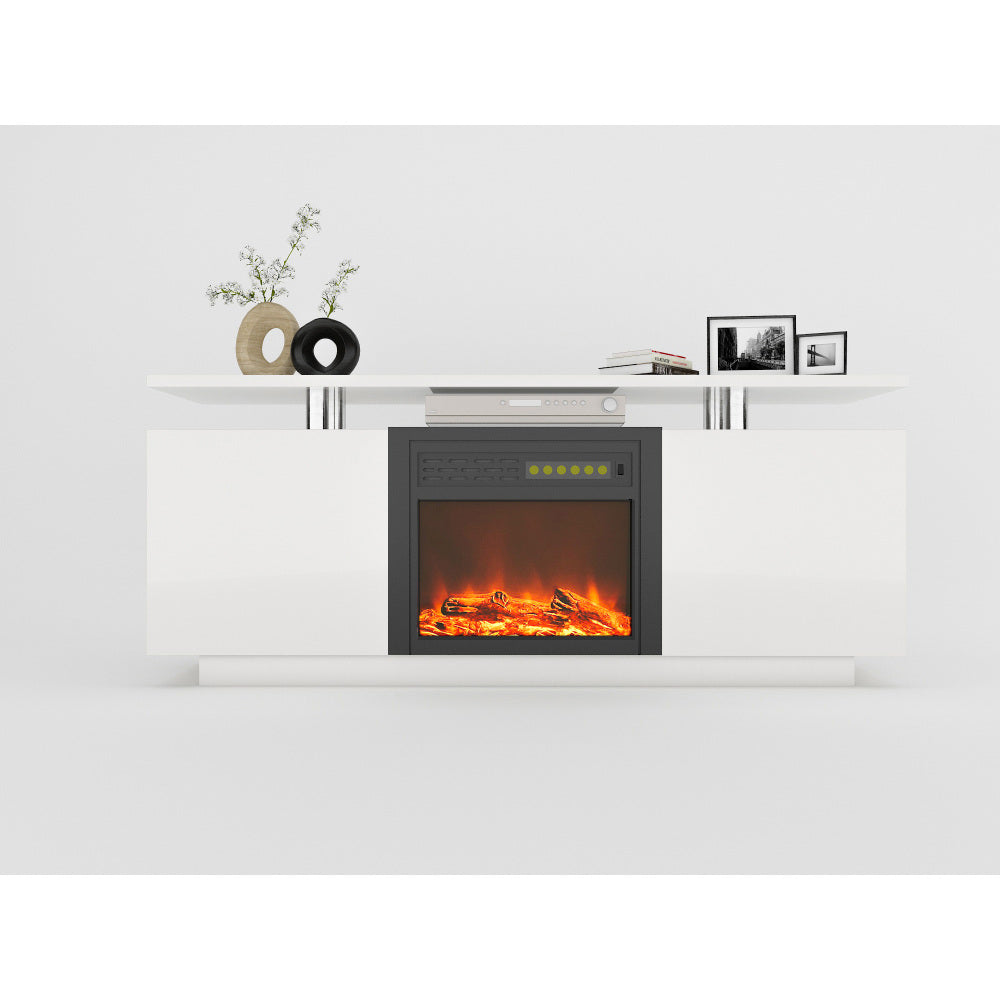 160CM high gloss TV cabinet tv unit with fireplace ,have heat and flame color changes