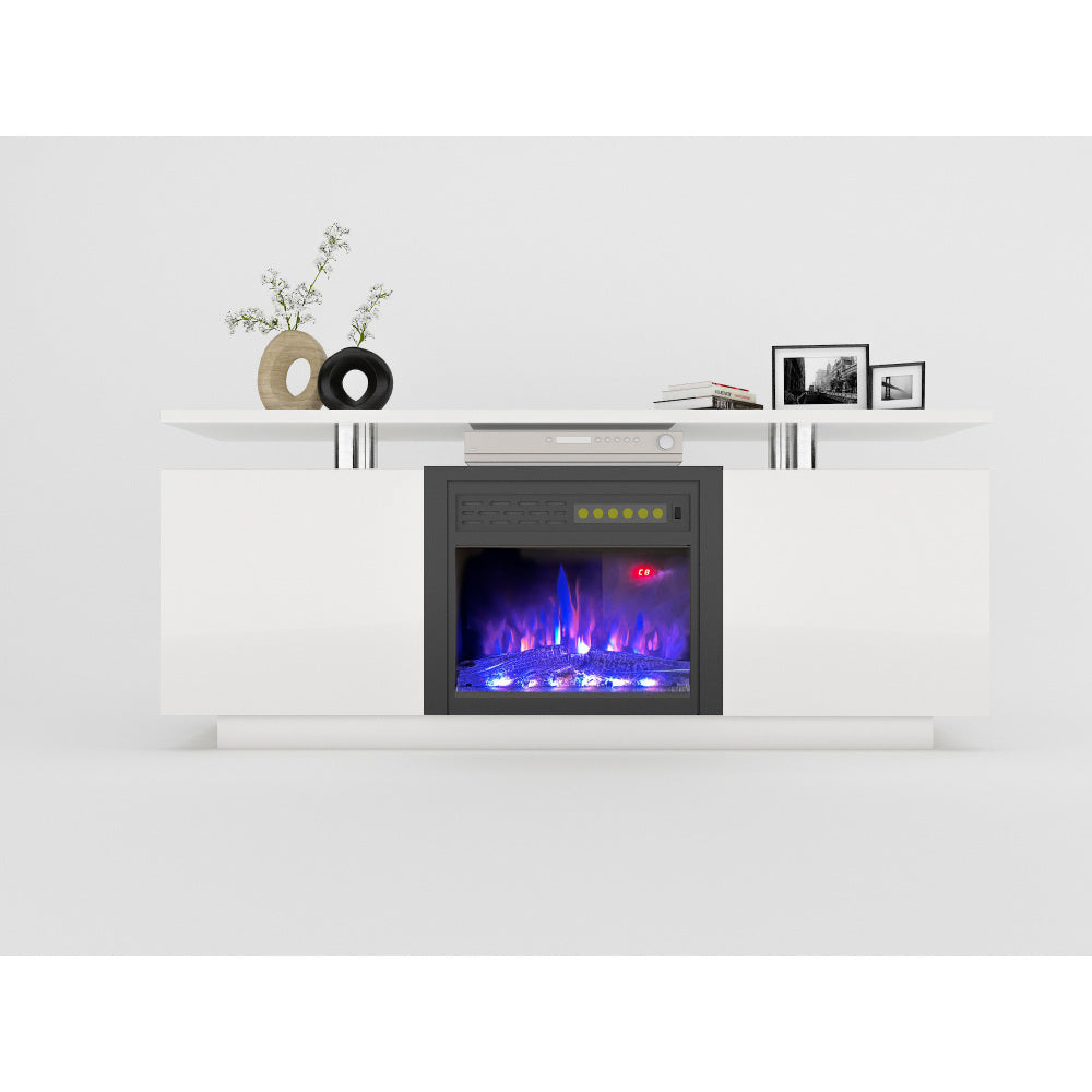 160CM high gloss TV cabinet tv unit with fireplace ,have heat and flame color changes