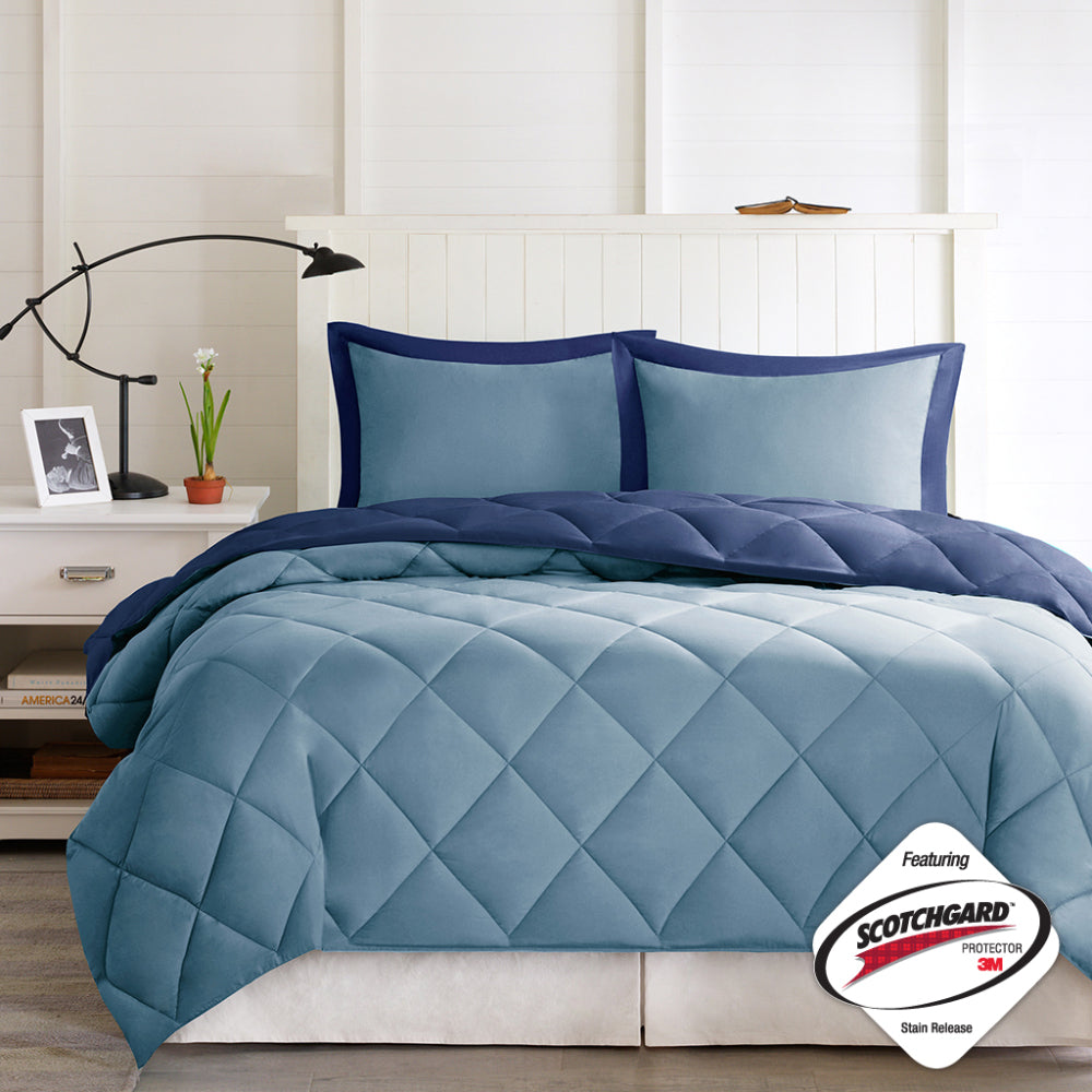 Twin/Twin XL 3M Scotchgard Diamond Quilting Reversible Down Alternative Comforter Set