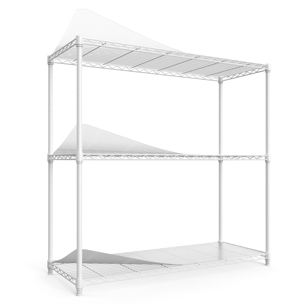 3 Tier Wire Shelving Unit, 1050 LBS NSF Height Adjustable Metal Garage Storage Shelves, Heavy Duty Storage Wire Rack Metal Shelves - Black