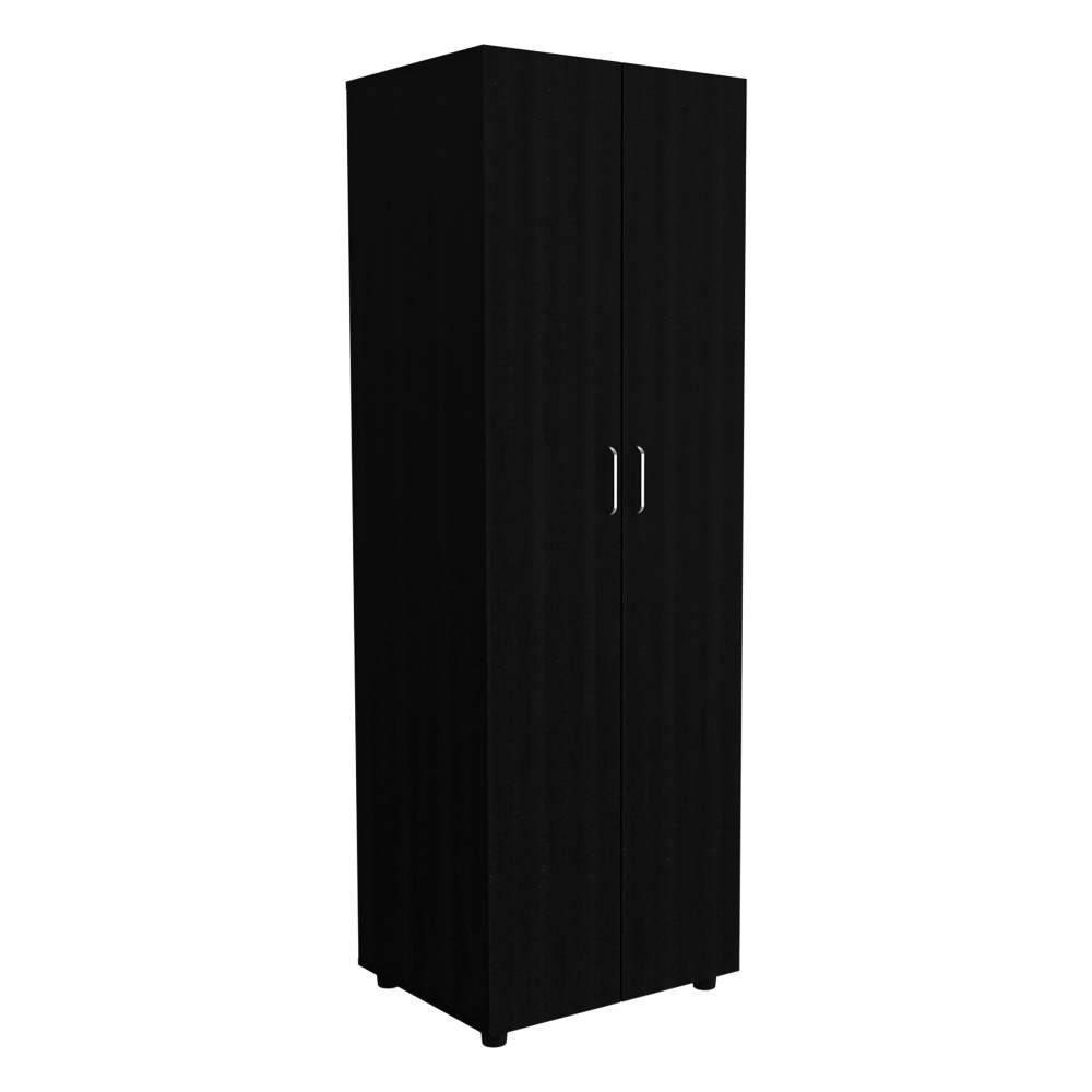 3 Piece Bedroom Set, London Armoire + 2 Omaha Nightstands, Black