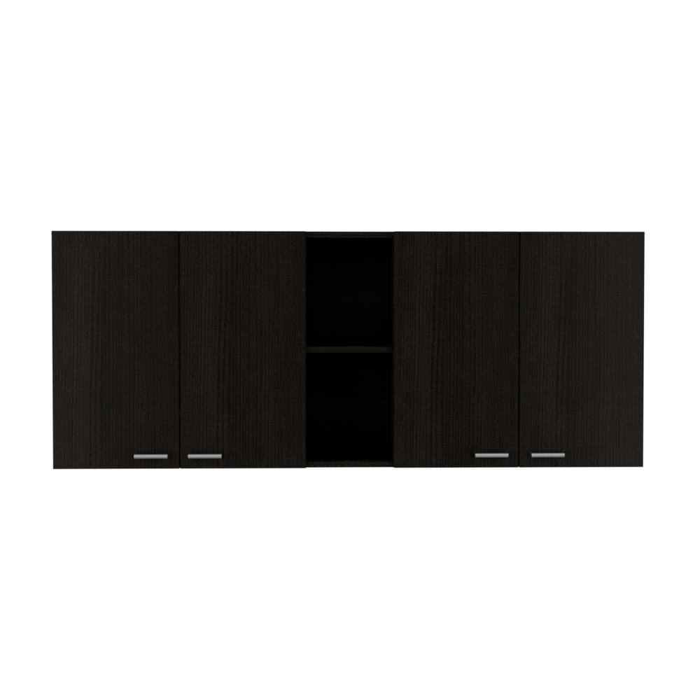 2 Piece Kitchen Set, 150 Wall Cabinet + Utility Sink With Cabinet, Black / White