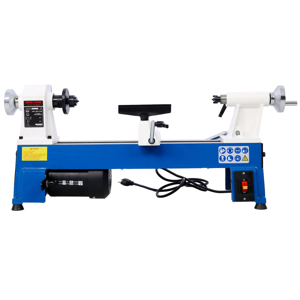 12" x 18" Wood Lathe, Benchtop Wood Lathe Machine 3/4 HP Infinitely Variable Speed 650-3800 RPM for Woodworking, Woodturning
