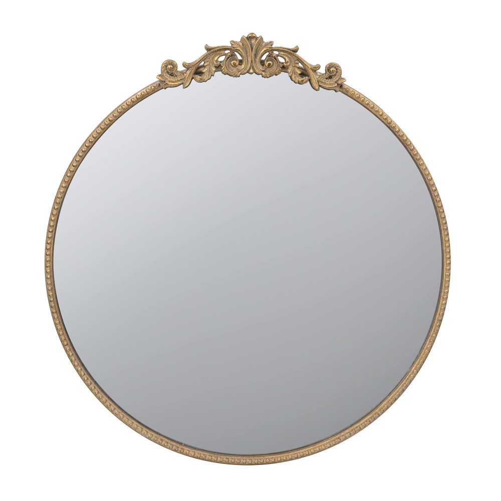 24" x 42" Gold Arch Mirror, Baroque Inspired Wall Decor for Bathroom Bedroom Living Room