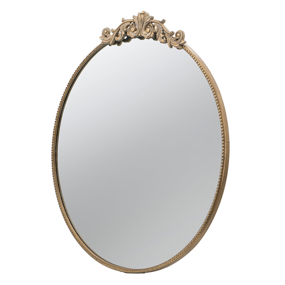 24" x 42" Gold Arch Mirror, Baroque Inspired Wall Decor for Bathroom Bedroom Living Room