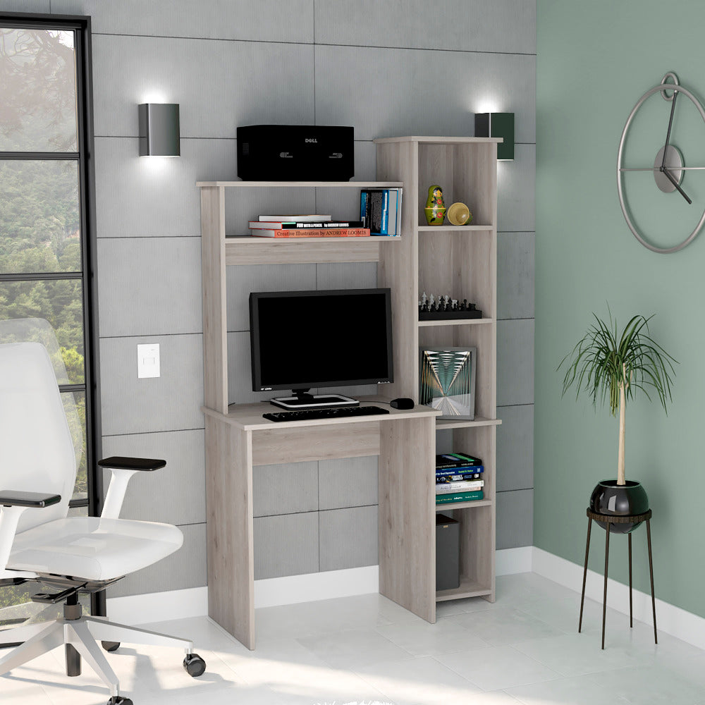 Desk Logan, Five Cubbies, Light Oak Finish