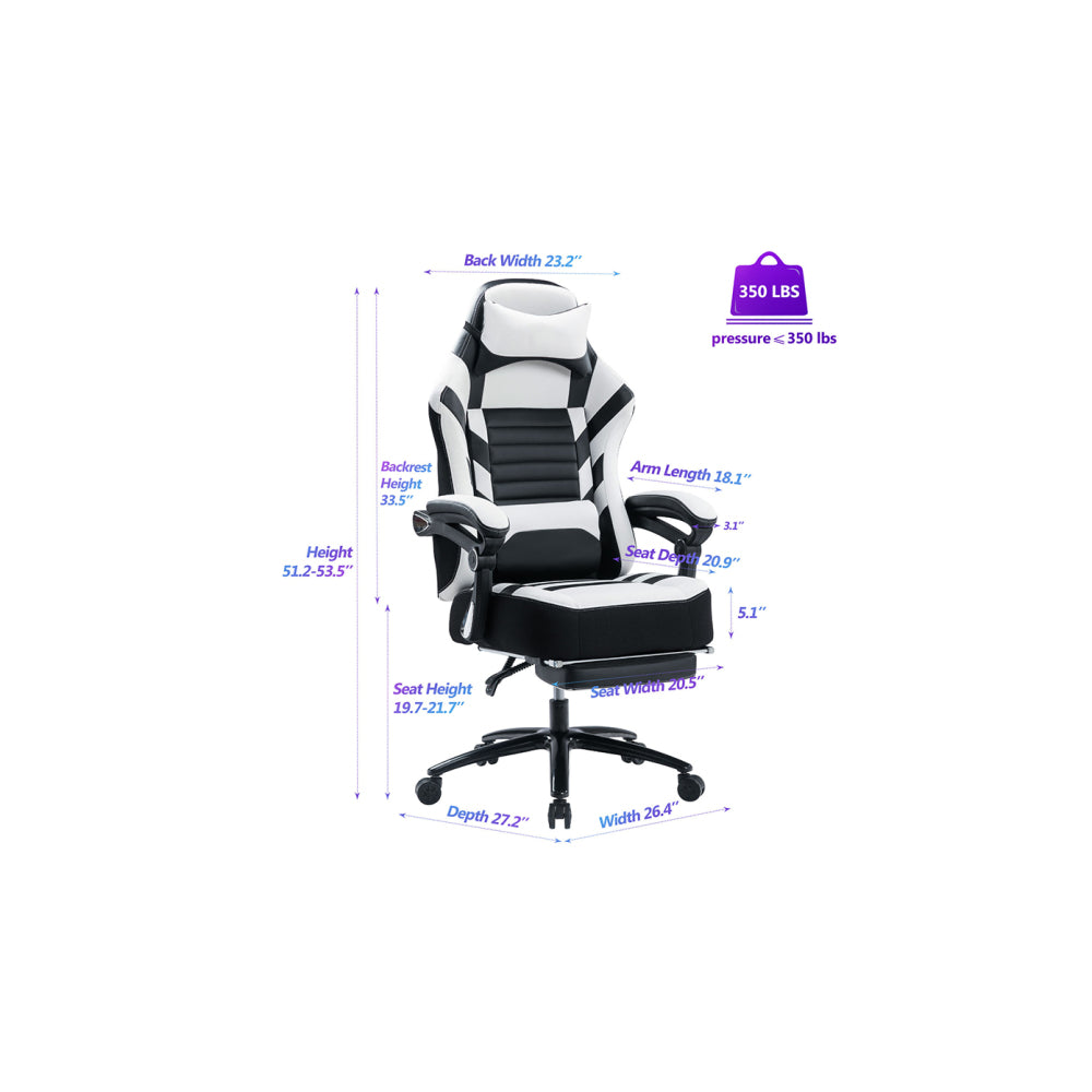 Seat Height Adjustable Swivel Racing Office Computer Ergonomic Video Game Chair