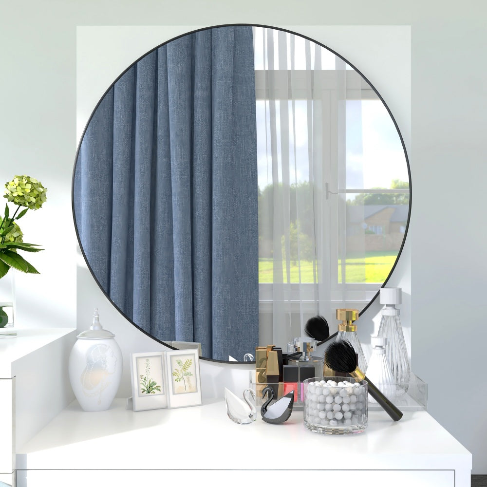 24 x 32 Inch Bathroom Mirror Black Aluminum Frame