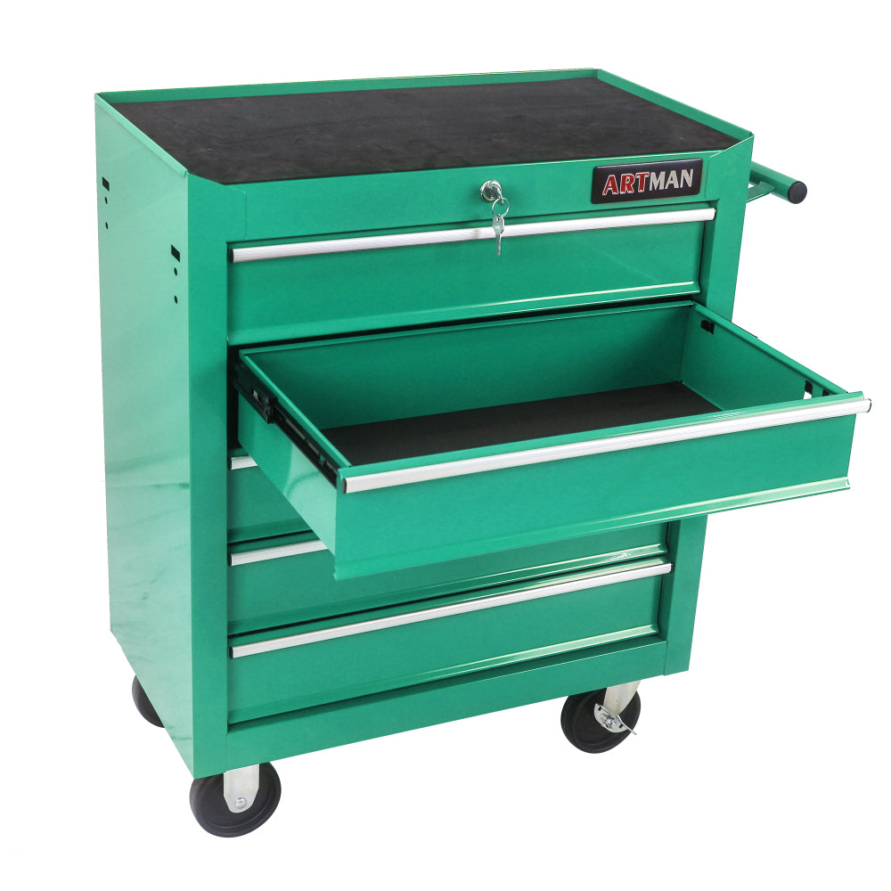 5 Drawer Tool Chest, Tool Storage Cabinet for Garage Storage with 4 Wheels and Locking System, GREEN