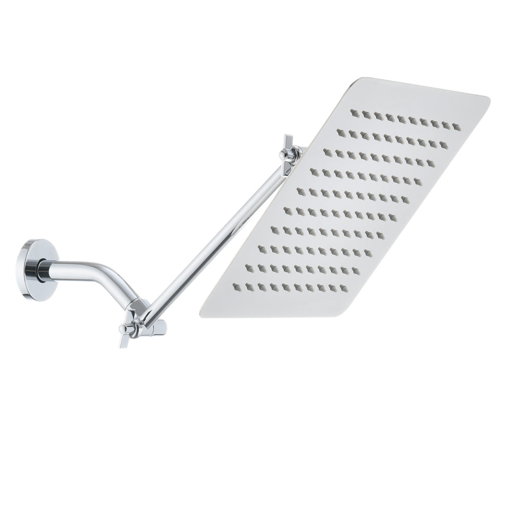 10" Square Rainfall & High Pressure Stainless Steel Bath Shower head Matte Black