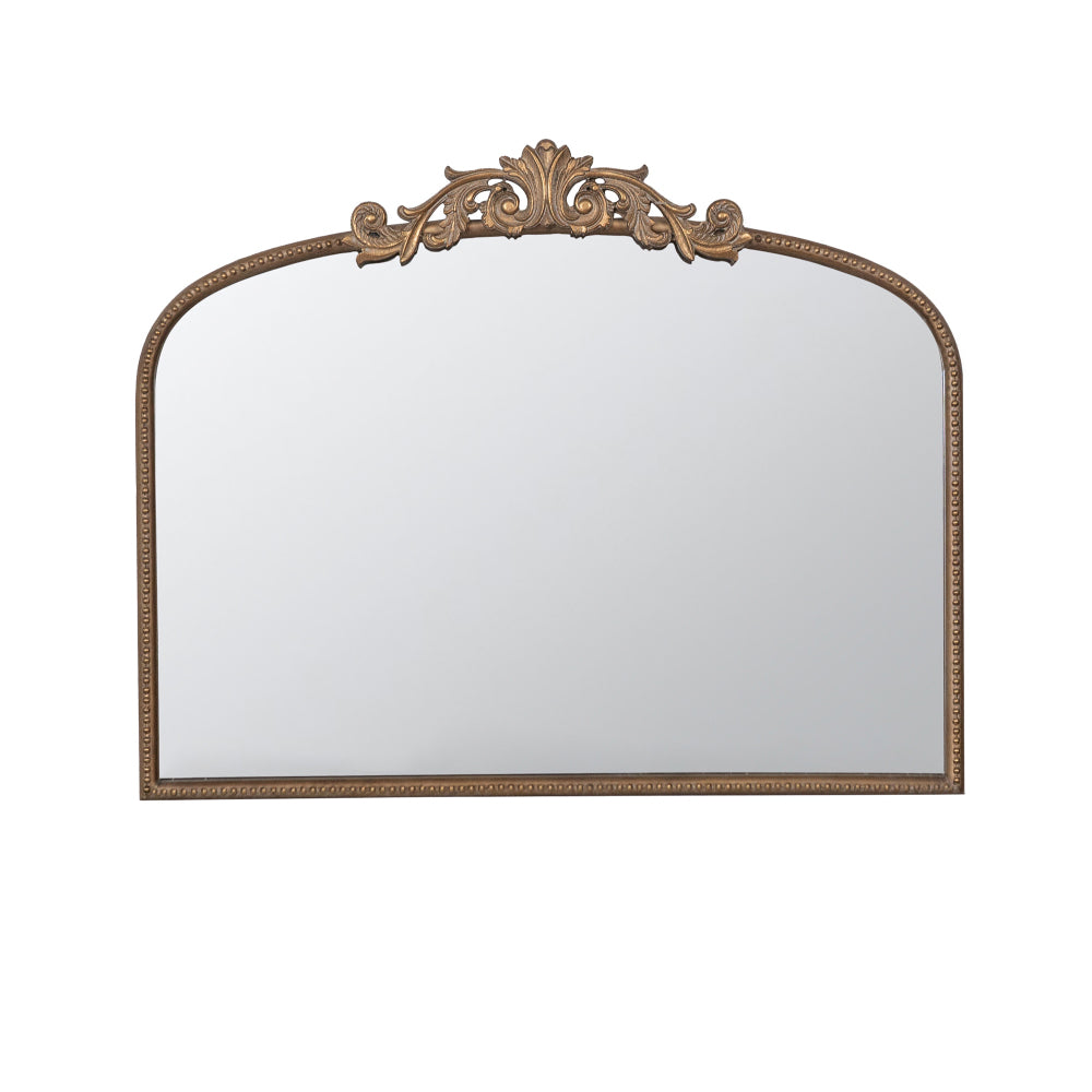 24" x 42" Gold Arch Mirror, Baroque Inspired Wall Decor for Bathroom Bedroom Living Room