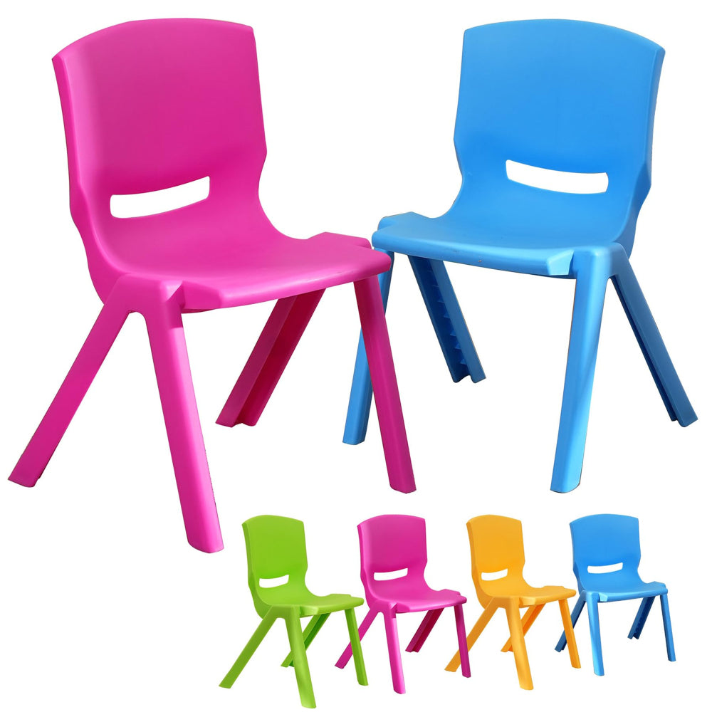 Kids Table and Chair Set, 3 Piece Toddler Table and Chair Set, Plastic Children Activity Tablefor Reading,Preschool,Drawing,Toddler,Playroom(White/Pink)