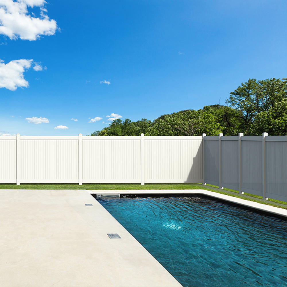 Line Post for White Vinyl Routed Fence Caps Included set of 2