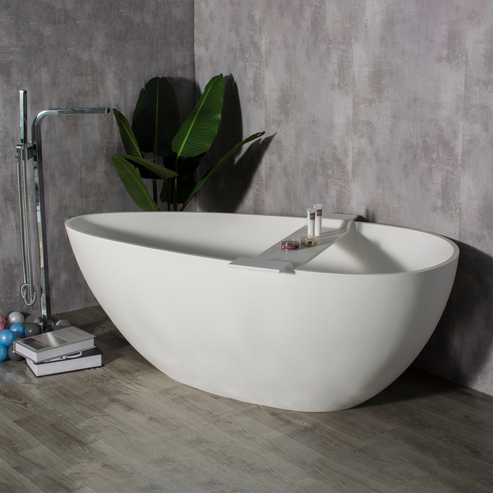 59 inch small size artificial stone solid surface freestanding bathroom bathtub