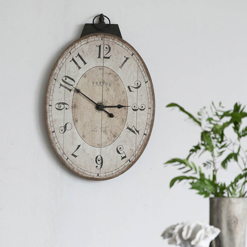 D32.3" Grant Oversized Wall Clock with Fir Wood Frame