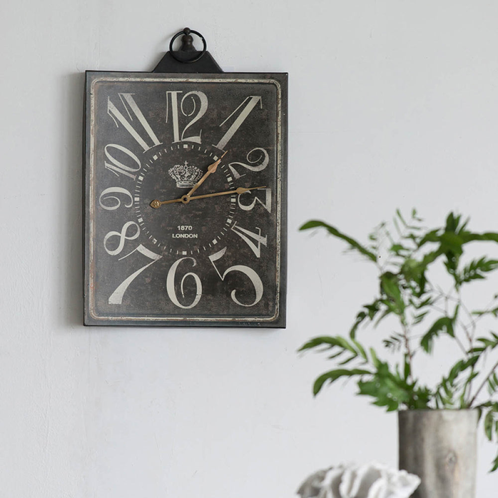 Decorative Black and Gold Roman Numeral Table Clock, Home Decor Gear Clock, 21" x 10"