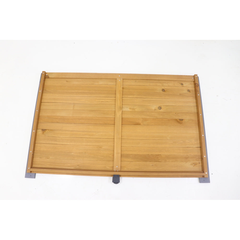 45"large solid wood dog house, waterproof PVC plastic roof, breathable wooden doors