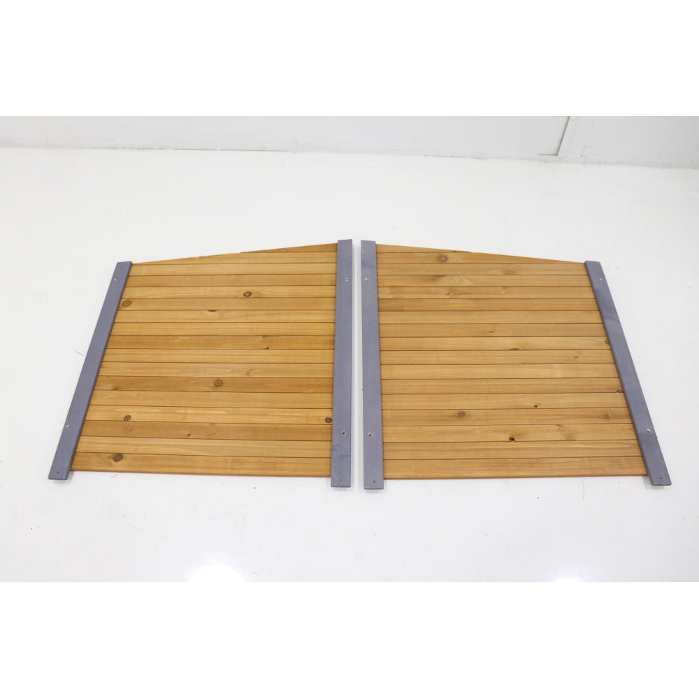 45"large solid wood dog house, waterproof PVC plastic roof, breathable wooden doors