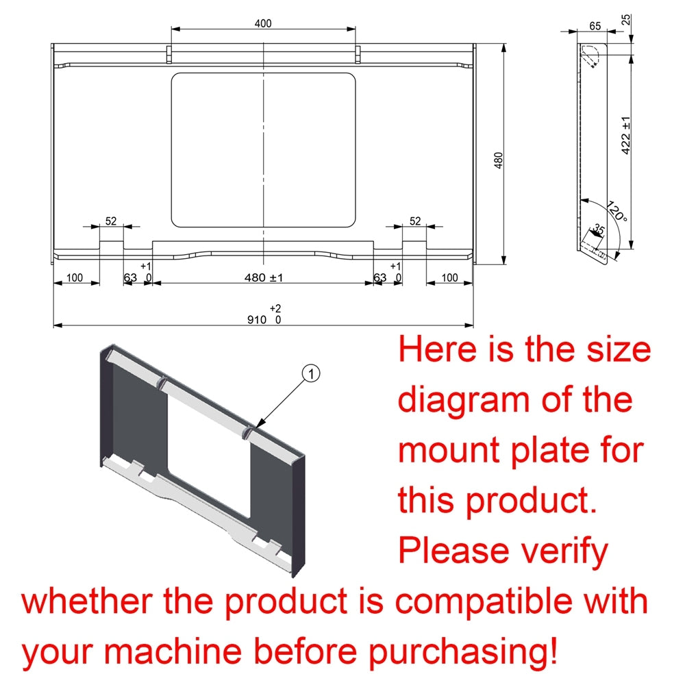 Small Skid Steer Track Loader Rock Bucket, Fit Small Skid Steer Loader