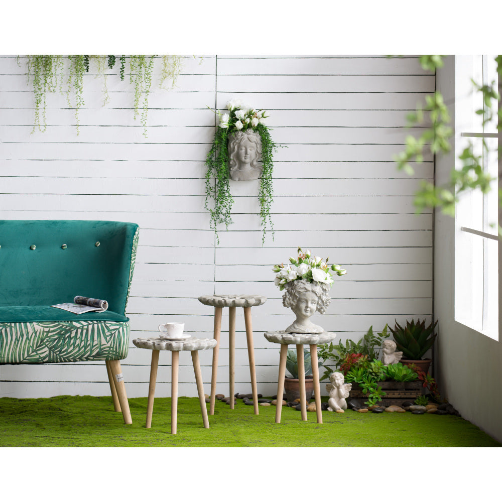 Cement Bust Wall Planter - Indoor Outdoor Home Garden Decor, 8" x 4" x 9"