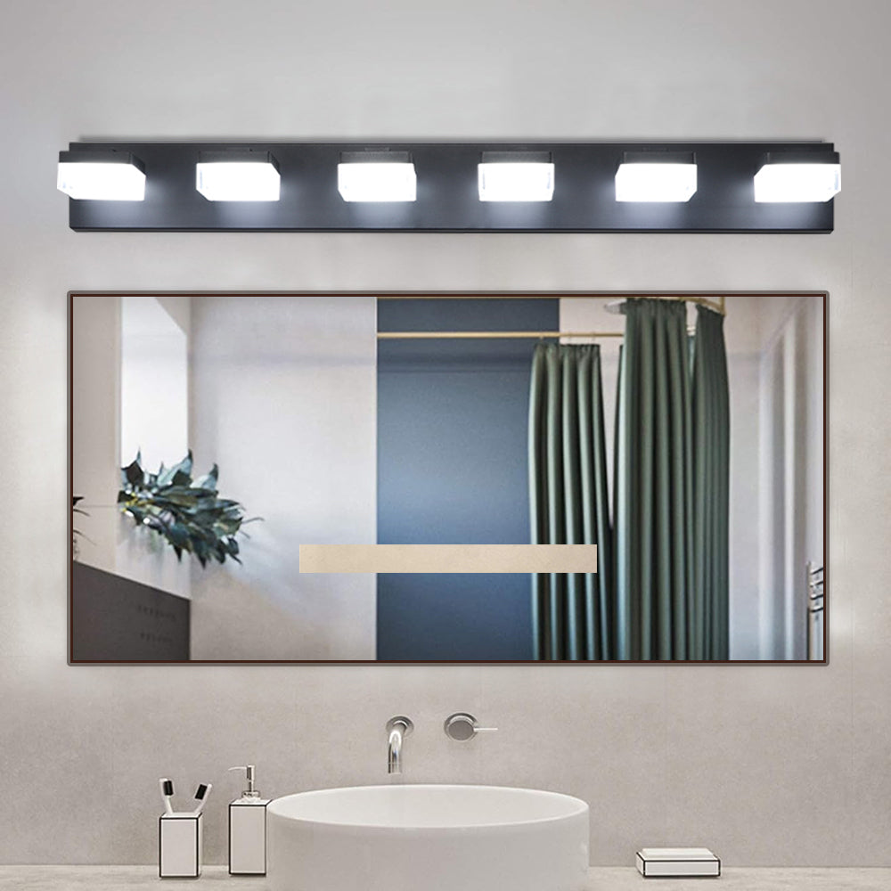 (Same as W1340110610/L2016) Modern 6-Light Chrome LED Vanity Mirror Light Fixture For Bathrooms And Makeup Tables