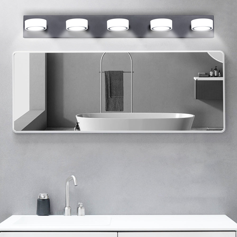 (Same as W1340110595/L2010) 45" Modern 6-Light LED Vanity Light, Sleek Black Bathroom Wall Light Fixture for Mirror, Shower, and Bathroom Decor