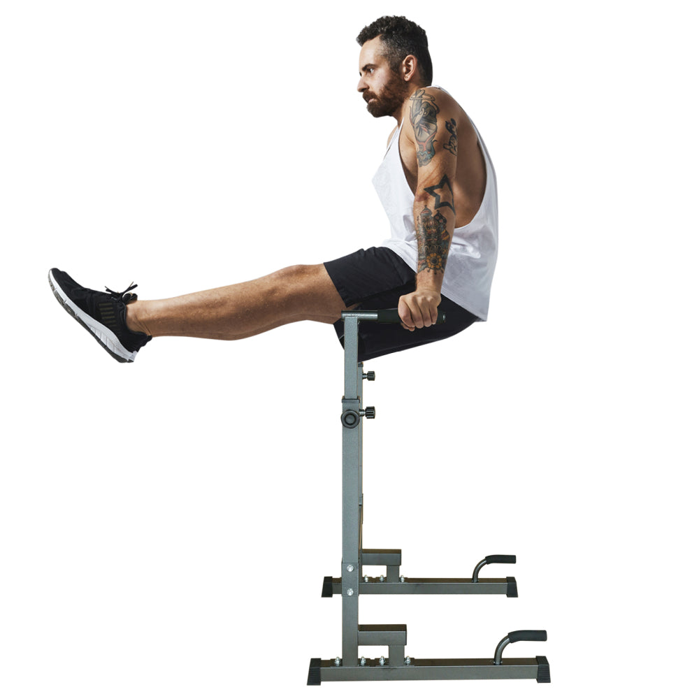 Power Tower Dip Station Adjustable Height Heavy Duty Multi-Function Fitness Training Equipment