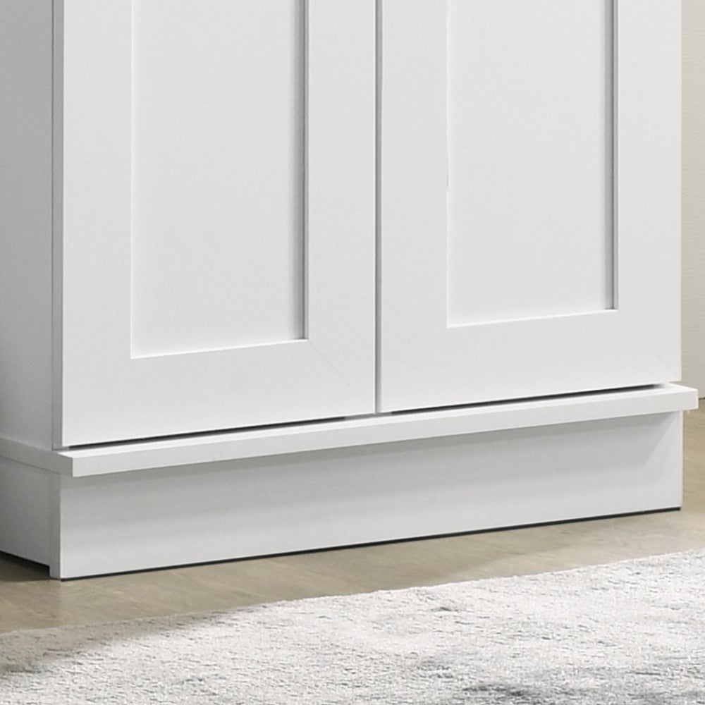 Evelyn 23" White Sleek Storage Cabinet with Framed Panel Design