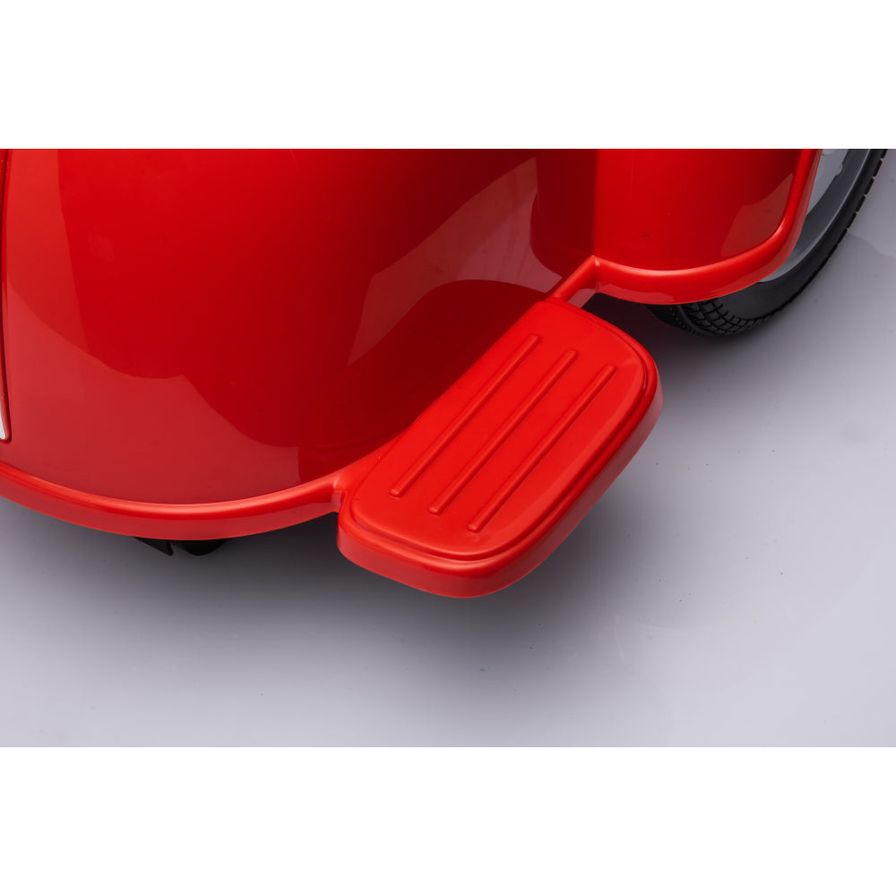 6V LICENSED Vespa Scooter Motorcycle with Side Car for kids, Red