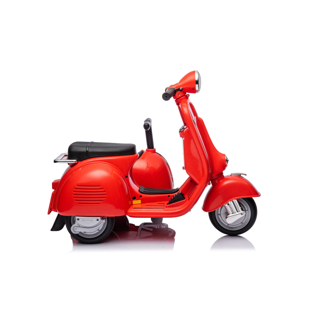 6V LICENSED Vespa Scooter Motorcycle with Side Car for kids, Red