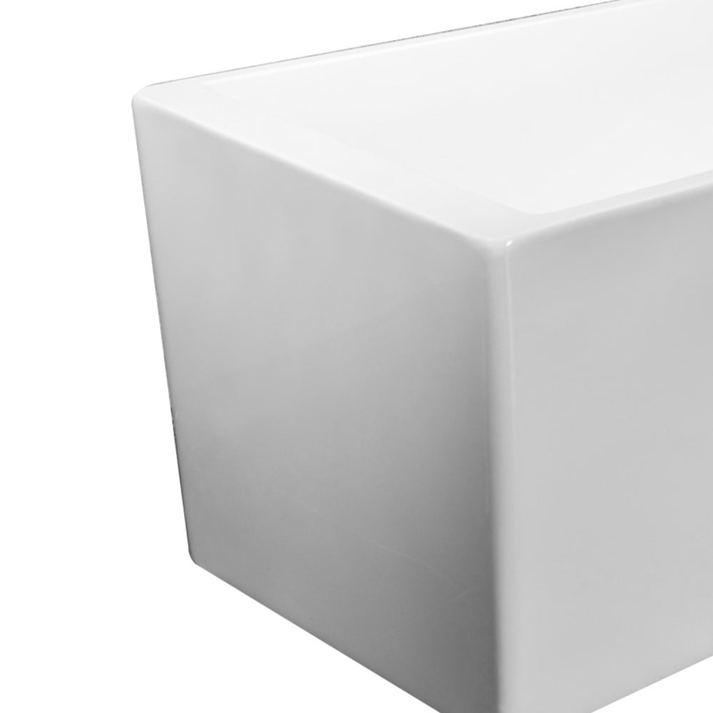 Freestanding Acrylic Flatbottom Soaking Tub Bathtub in White