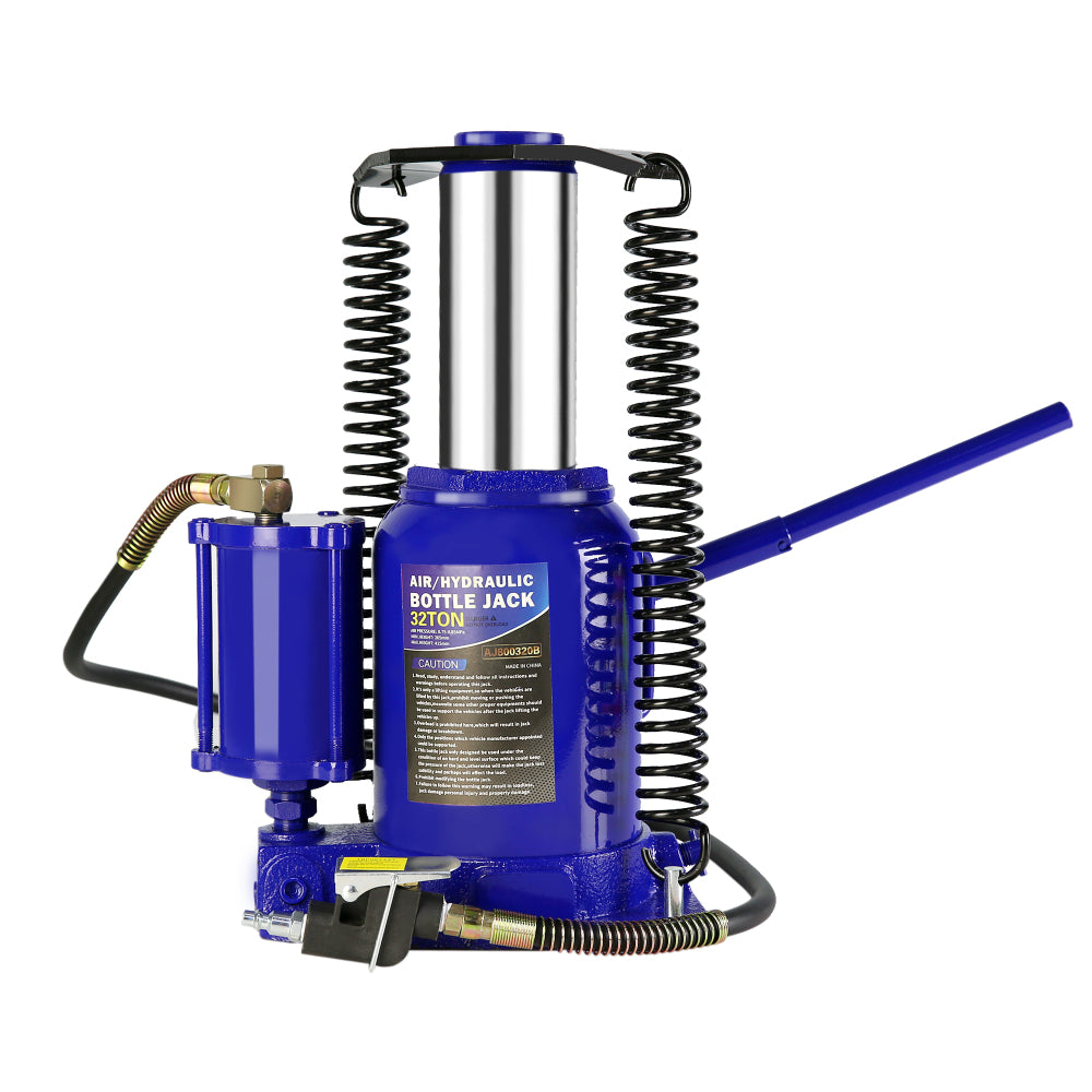 20 Ton Pneumatic Air Hydraulic Bottle Jack with Manual Hand Pump Heavy Duty Auto Truck Travel Trailer Repair Lift