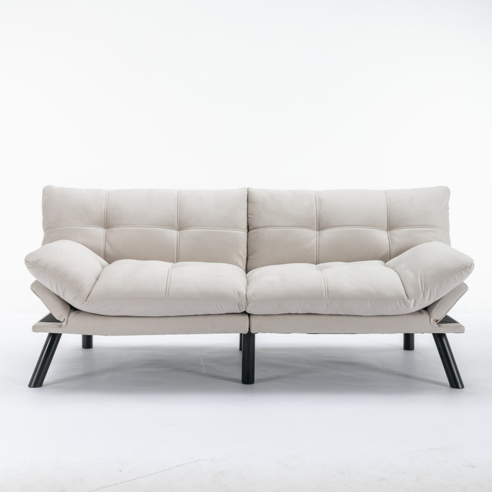 Leatehr Feeling Brown Convertible Folding Modern sofa Bed