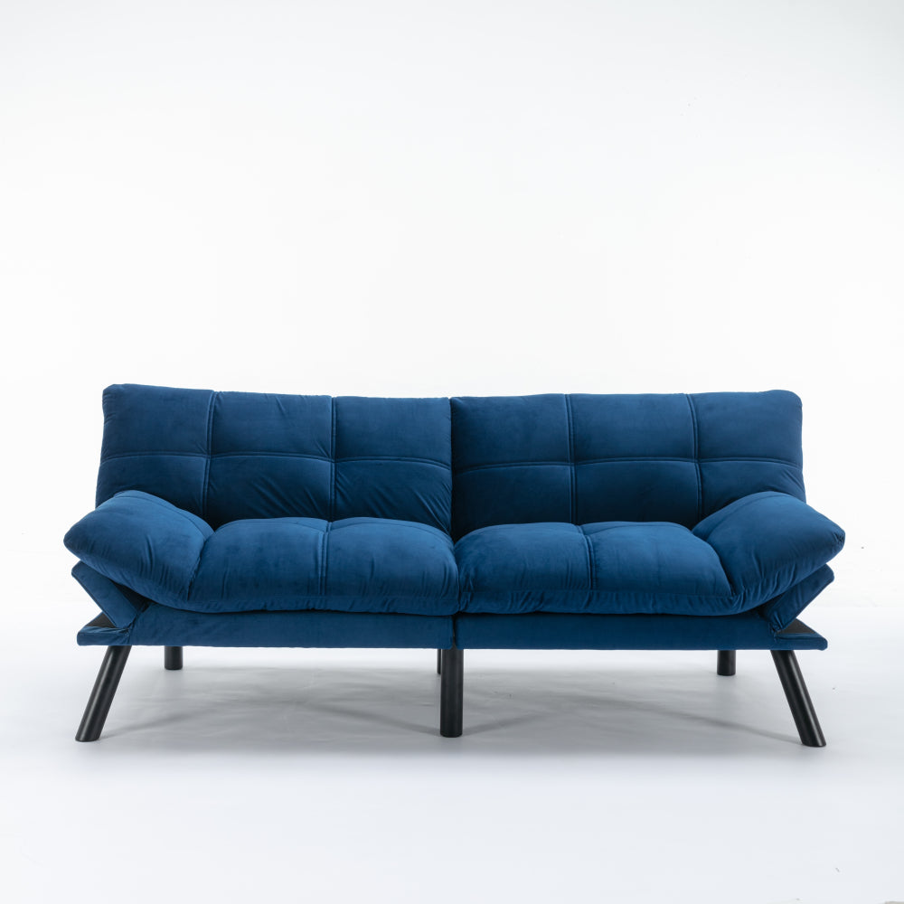 Leatehr Feeling Brown Convertible Folding Modern sofa Bed