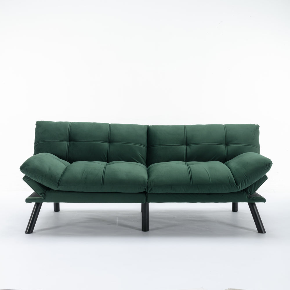 Leatehr Feeling Brown Convertible Folding Modern sofa Bed