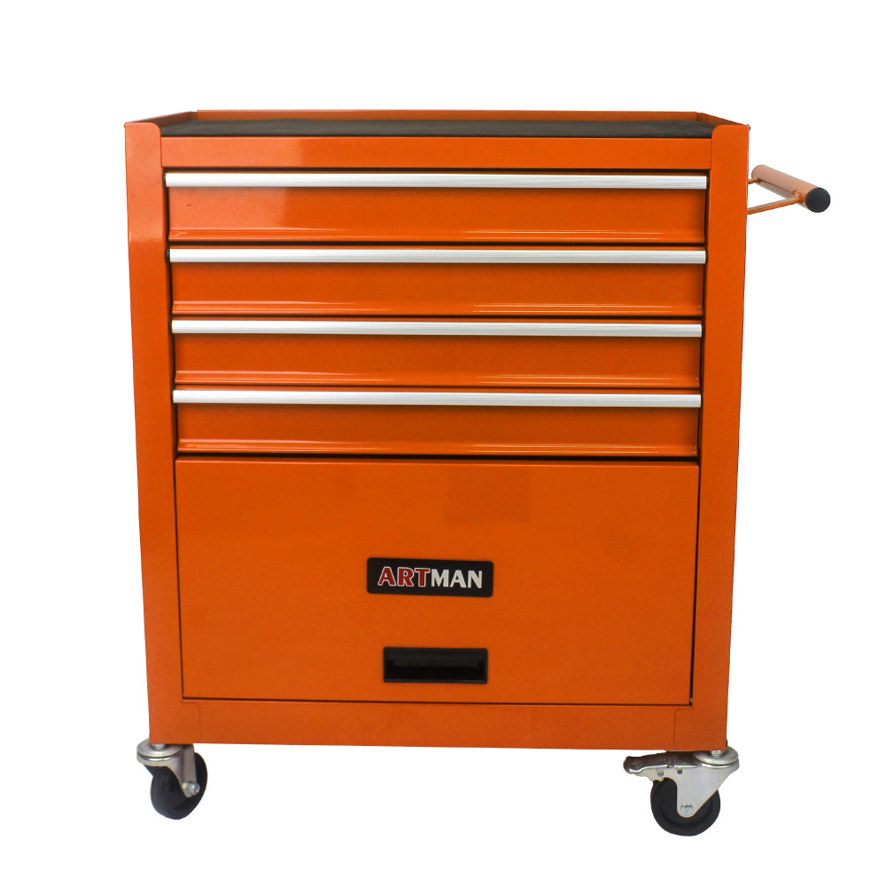 4 DRAWERS MULTIFUNCTIONAL RED TOOL CART WITH WHEELS