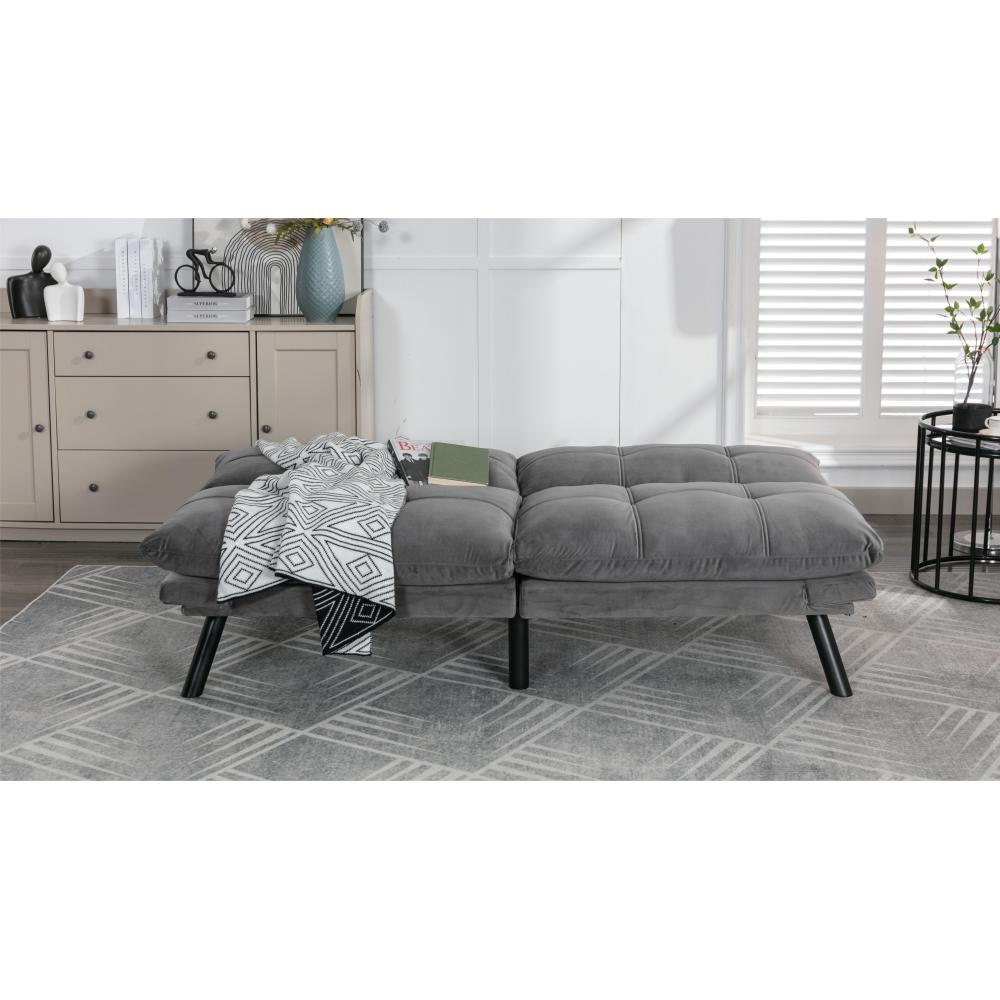 Light Grey Convertible Folding Modern sofa Bed