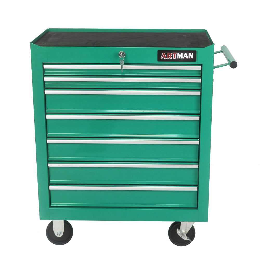 7 DRAWERS MULTIFUNCTIONAL TOOL CART WITH WHEELS-BLACK