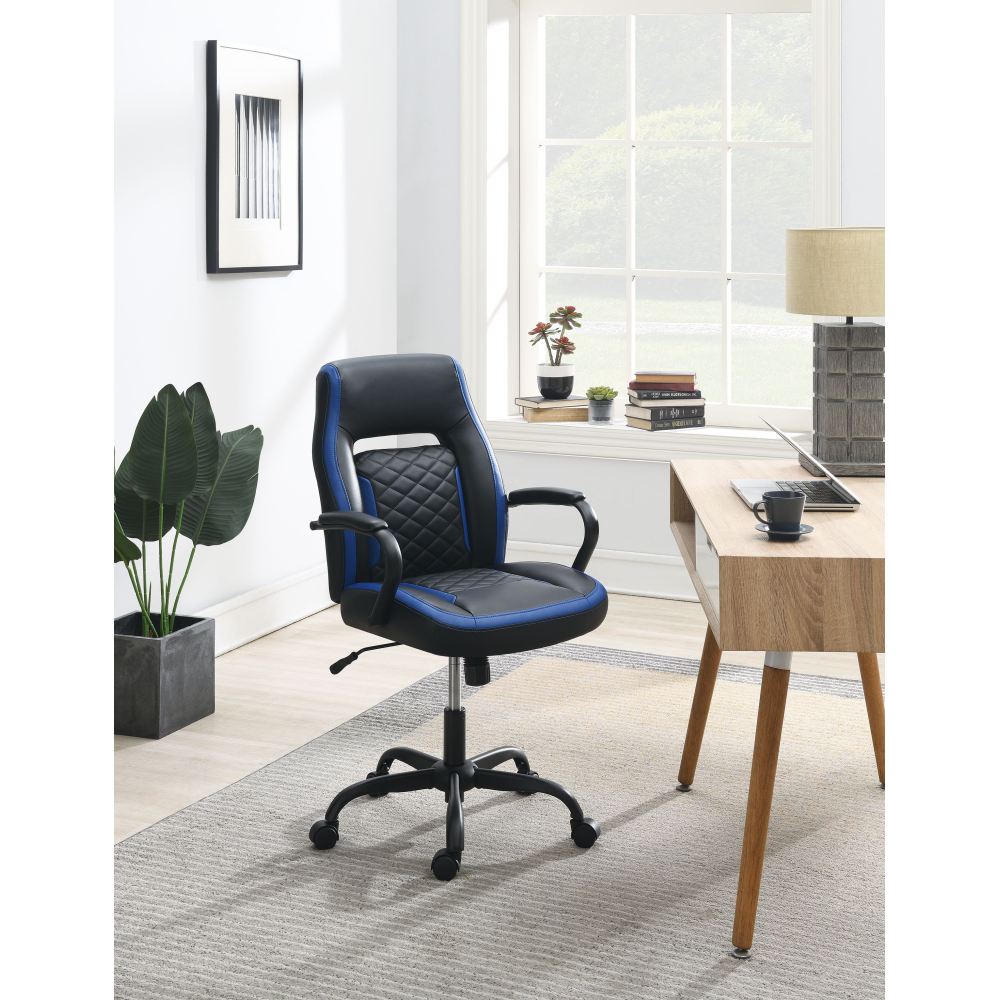 OFFICE CHAIR in Black Faux Leather